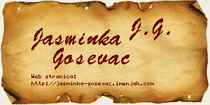 Jasminka Goševac vizit kartica